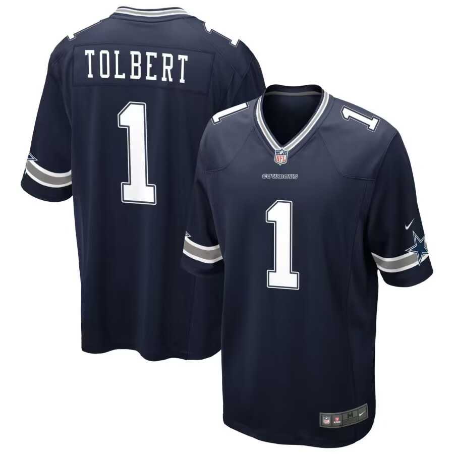 Men & Women & Youth Dallas Cowboys #1 Jalen Tolbert Navy Blue Vapor Limited Jersey